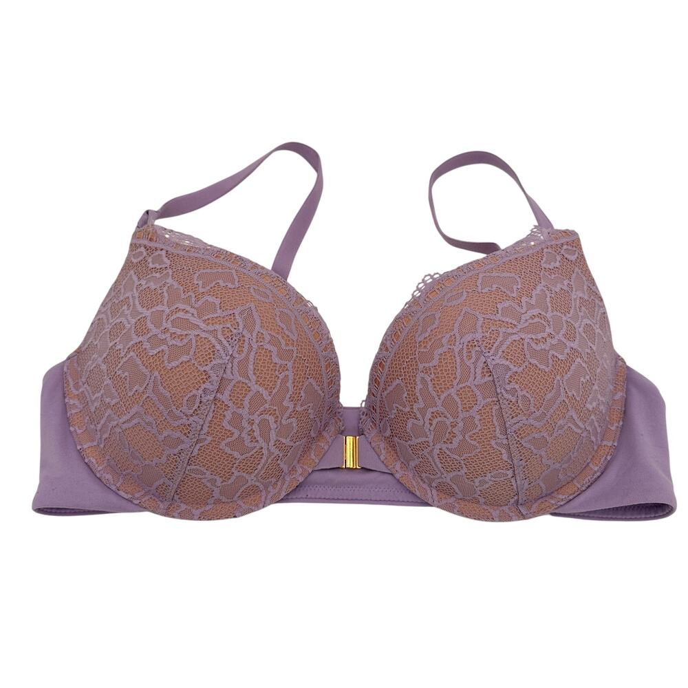 Soma Embraceable Push Up Lavender Lace Front Closure Bra Size 36C